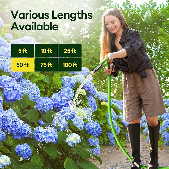 Maygrove 50 ft Garden Hose, 5/8 in ID, Heavy-Duty, Leakproof, Kink-Resistant Water Hose with Swivel Brass Fittings, 600 PSI Burst Rating, Ideal for Car Wash & Lawn Watering