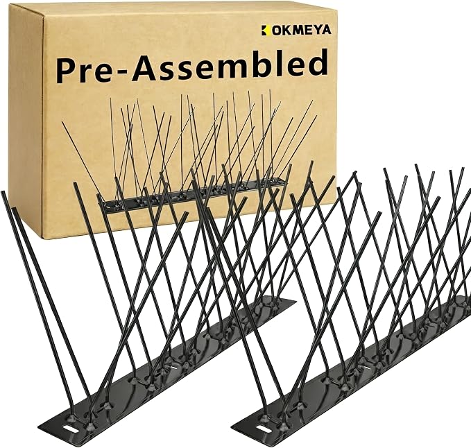 Bird Spikes,Black Install,304 Stainless Steel Bird Deterrents Spikes for Outside to Keep Birds Away Bird Scare Devices Outdoor,24.6FT 30Pcs