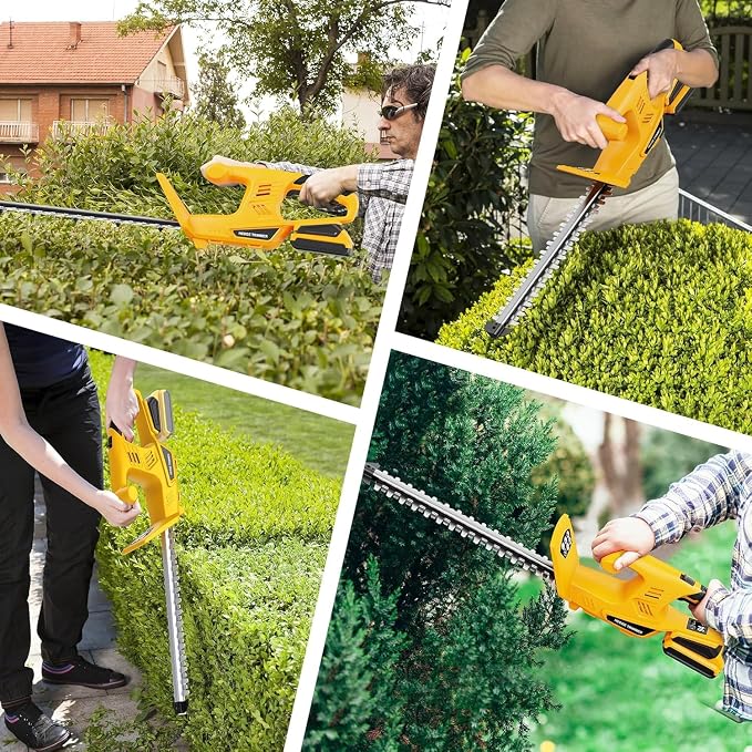 Cordless Hedge Trimmer 18 Inch, Electric Shrub Trimmer Compatible with Dewalt MAX 20V Battery, Lightweight 3.7 Lbs Bush Clipper with 5/8" Cutting Capacity & Dual Safety Switch, Tool Only