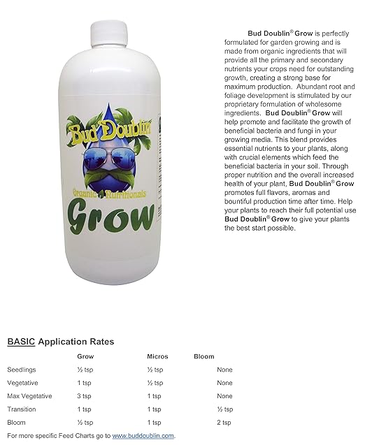 GS Plant Foods Bud Doublin - (Pack of 3-32oz Bottles) Premium Organic Plant Nutrients for Hydroponic Growth, Balanced Formula for Optimal Root Development, Easy to Use,1 Quart Each