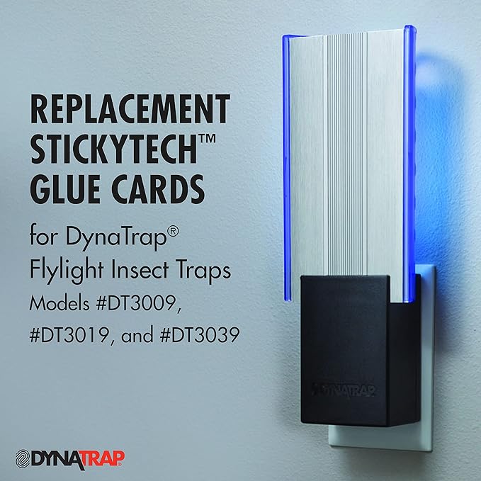 DynaTrap 230093 Replacement StickyTech Glue Cards for Flylight Indoor Plug-in Fly and Flying Insects Trap for Indoor DynaTrap Models DT3009 and DT3019 -,6 Count (Pack of 6)