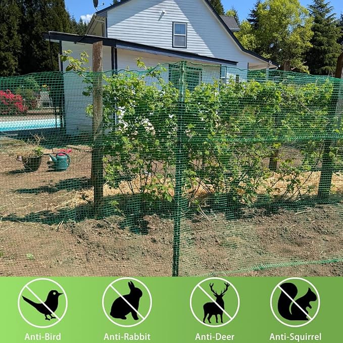 Deer Fence Netting, 7x100 Ft Plastic Mesh Fencing Roll, Temporary Animal Barrier Fence for Backyard, Chicken, Dog, Deer, Poultry. Garden Mesh Netting for Vegetable Fruit Tree Plant Protection