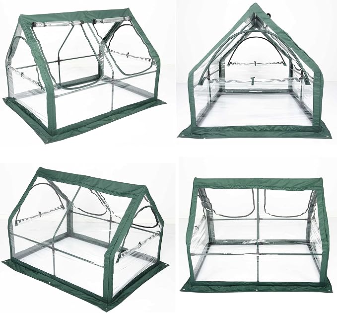 Portable Greenhouse for Garden Bed ,Easy Set-Up Gardening Flower House & Plant Sunshine Room with PVC Cover for Protecting Plant from Cold Frost & Birds & Insects