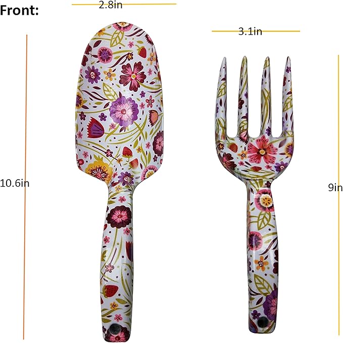 Floral Print Garden Tools Set for Women Trowel and Fork