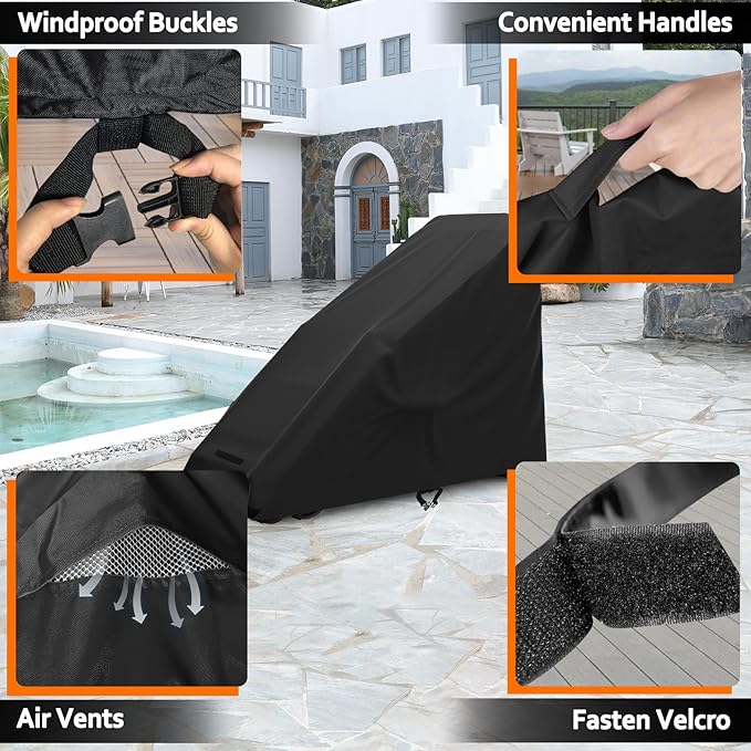STARTWO Zero Gravity Chair Cover Outdoor Waterproof Folding Lounge Armchair Cover for Zero Gravity Chair with Storage Bag, Black