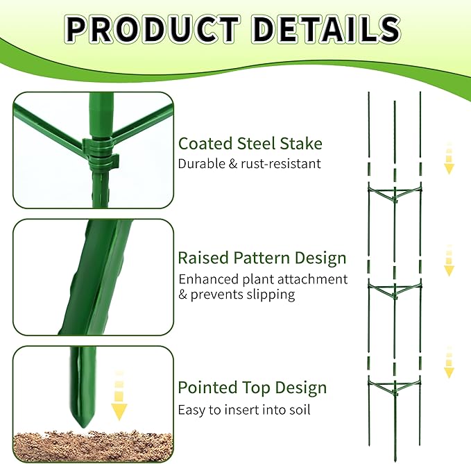 TCBWFY 4-Pack 63-Inch Adjustable Tomato Cages, Heavy-Duty Metal Plant Support Trellis for Garden and Pots, DIY Tomato Stakes, Height Adjustable 16 to 252 Inches