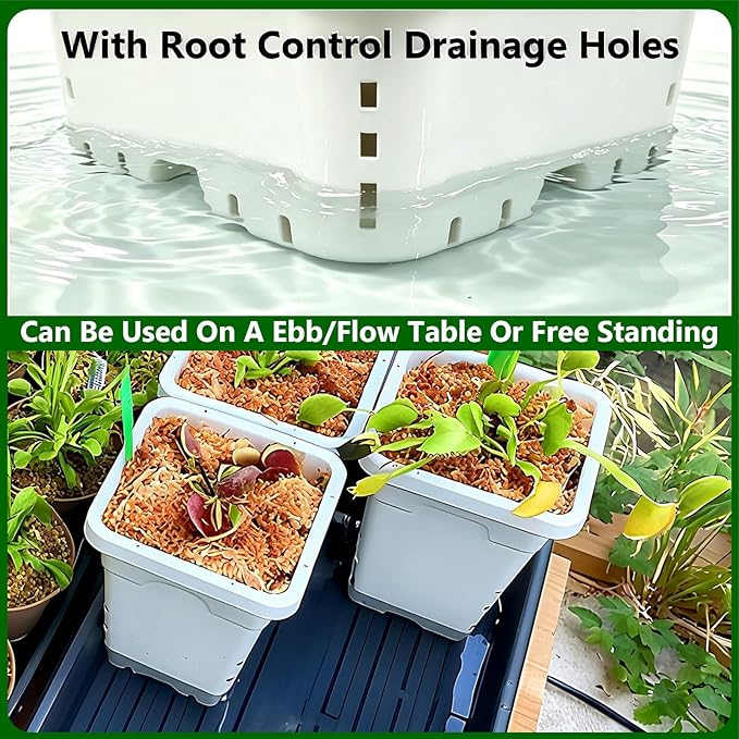 HG7X7SW 7"x7" Square White Pot, 9" Tall, Pack of 50