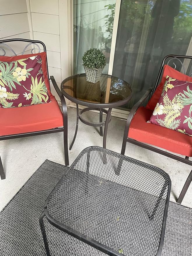FLYMEI Patio Cushion Covers 20x20x2 Waterproof Outdoor Cushion Cover Replacement 2Packs Outdoor Seat Cushion Slipcover for Rattan Chair Sofa, Spice