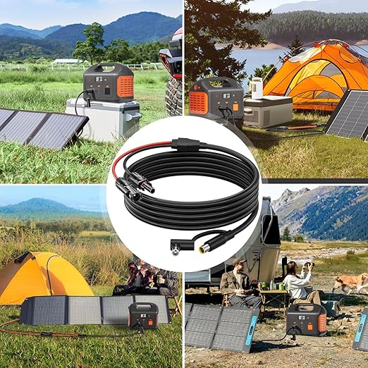 6FT Solar Connector to 8mm Adapter Cable with DC8020/7909 Compatible with BLUETTI, Yeti, Anker, Jackery Portable Power Station for Camping, RV, Emergency Use