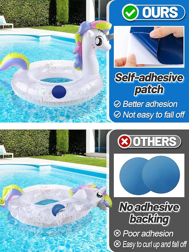 Aulock Exlarge Pool Liner Repair Patch - 4ft x 2.8ft Self-Adhesive PVC Vinyl Patch Kit for In-Ground or Above Ground Pools Inflatable Swimming Pools Boat Air Mattress, Dark Blue