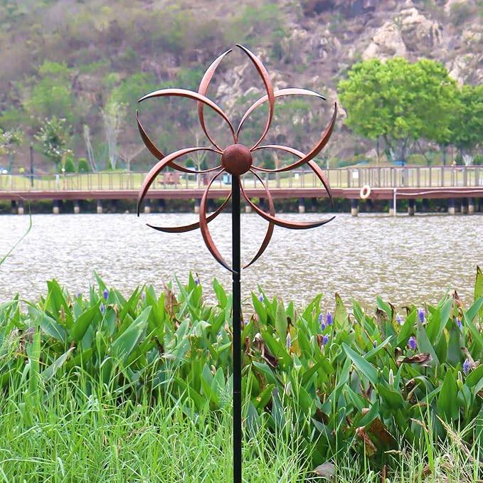 Wind Spinner Outdoor Metal Wind Sculptures for Yard and Garden | 360 Degrees, 63x13 inches