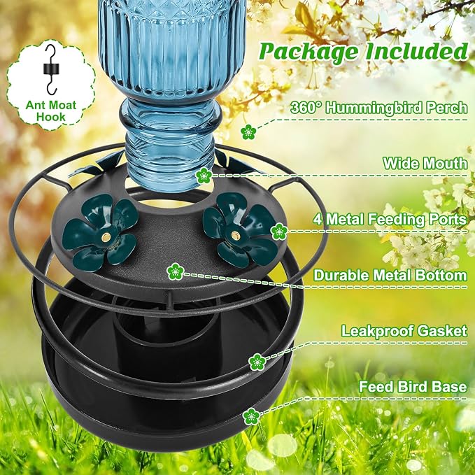 Glass Hummingbird Feeder& Plastic Disc Hummingbird Feeders