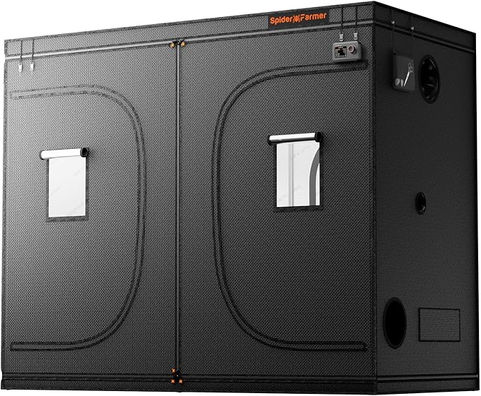 Spider Farmer 8x4 Grow Tent, 96"x48"x80", with Hook for Controller, 1680D Thicken Mylar Canvas, Enlarged View Window, Waterproof Floor Tray for Indoor Hydroponic Growing for SF4000, SE5000, G5000