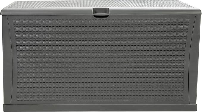 Flash Furniture 120 Gallon Plastic Deck Box - All-Weather Patio Storage and Organization for Throw Pillows, Pool Toys or Garden Tools