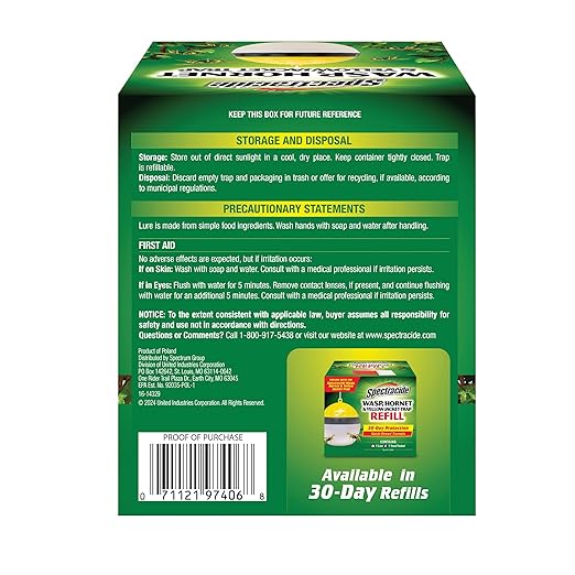 Spectracide Wasp, Hornet & Yellowjacket Trap, Hanging Wasp & Hornet Trap with a Quick-Drown Formula That Submerges & Kills Insects, 1 Count