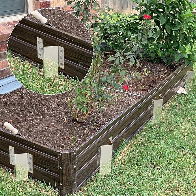 ForoGore 20 Pack Fixing Peg Timber, Heavy Duty Sleeper Stakes Metal Landscape Edging Stakes for Driveway Garden Edging Timber Planter Raised Grow Bed Corner Timber Stakes