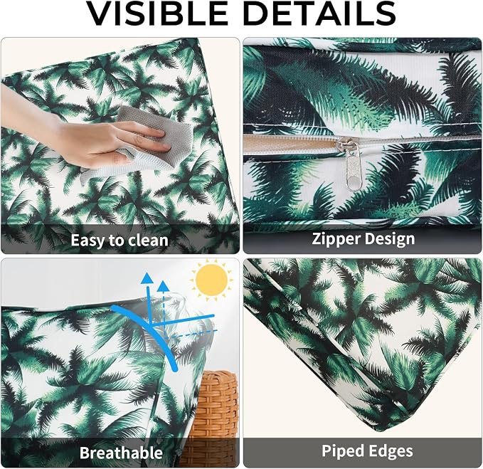 14 Piece Outdoor Patio Cushion Covers Replacement Waterproof with Zipper for 6-Seater Sectional Couch Chair Patio Furniture Conversation Sofa Seat Cushions Slipcovers Set, Only Cover
