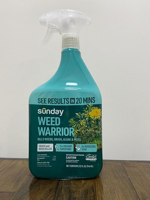 Sunday Weed & Green + Weed Warrior Weed Control Kit, Pre-Emergent & Post-Emergent Lawn Weed Killer + Weed & Grass Killer, Kills Dandelion, Crabgrass, Clover, Chickweed, (2) 32 oz with Sprayers