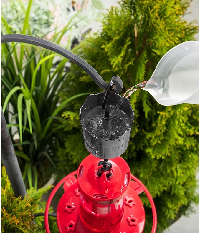 Ant Moat for Hummingbird Feeders [Set of 2] Ant Guard Keeps Ants Away from Feeders, Made of Durable Plastic, Black Color/Rustproof S Hooks, Suitable for All Hummingbird Feeders