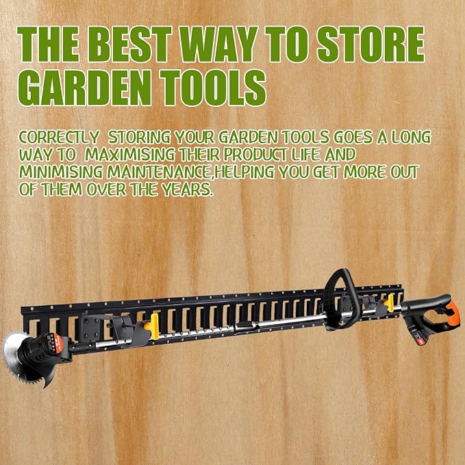 Tandefio 4 Pack Enclosed Trailer Weedeater Rack Steel Trimmer Mount Stores Weed Hedge Trimmers Organize Landscaping Tool Holder on E-Track in Trailer or Garage Equipment Accessories