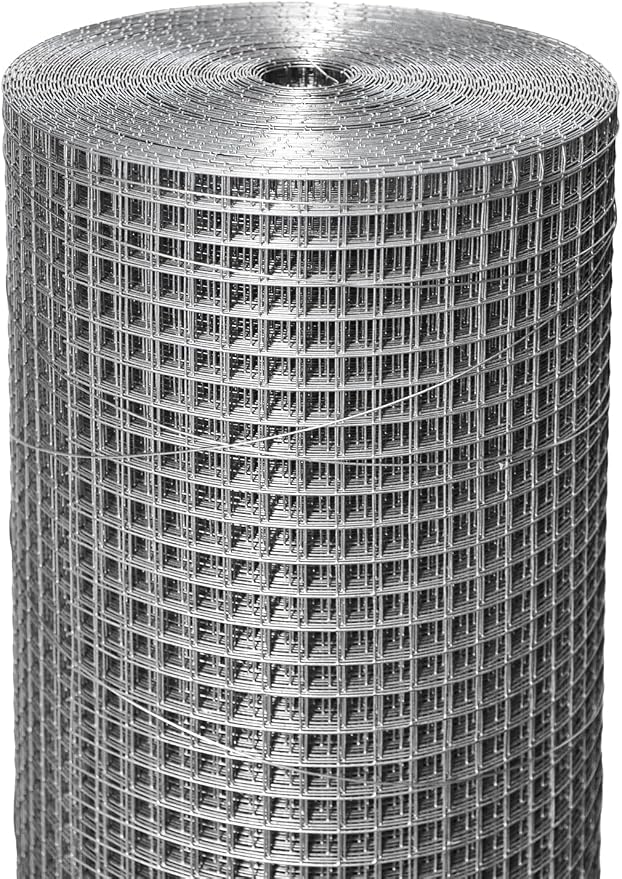 Hardware Cloth 1/4 in. 24in. x 100ft. Hot-dip Galvanized After Welding, 23 Gauge, Wire Fence Roll Chicken Wire Mesh Roll Garden Fencing