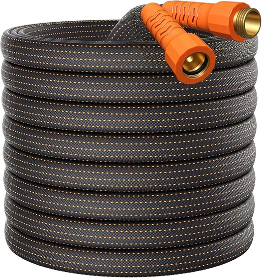 10FT Lightweight Garden Hose,Durable and Flexible Water Hose Non-Kink,Non-Slip Swivel Handles,All-Weather Leader Hose for Boats, RV,Marine Washdown,Lawn,Garden,Leakproof (OrangeBlack, 10 Ft)