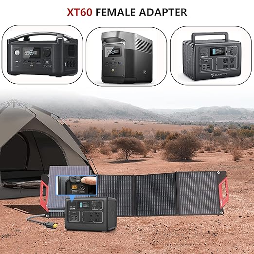 XT60 Extension Charging Cable DC Car Charger to Car Cigarette Lighter Plug Compatible with EF ECOFLOW Delta River Bluetti EB55 Anker 757 767 Portable Power Station Solar Generator DC Adapter
