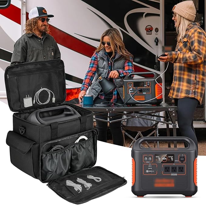 LEFOR·Z Carrying Case Compatible with Jackery Explorer 1000/ECOFLOW River Max/Bluetti EB70S/GRECELL T1000 Portable Power Station,Travel Storage Bag for Charging Cable and Accessories(Bag Only)