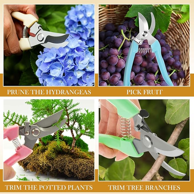 Amylove 24 Pcs Garden Flower Shears Pruning Scissors Valentine Heavy Duty Plant Scissor Garden Clippers Hand Bypass Pruner for Gardening Plants Hedge Tree Cutting Miniature Bonsai Modeling(Multicolor)