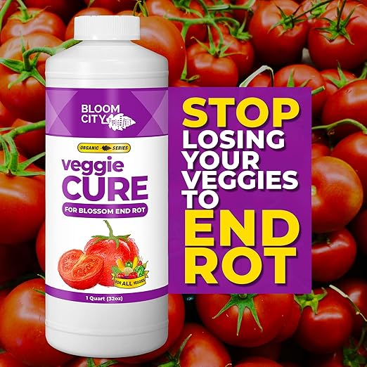 Bloom City Veggie Cure for Blossom End Rot – Liquid Plant Food for Calcium Support, Reduced Blossom End Rot & Healthier Vegetable Growth, 32 oz