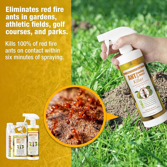 EcoVenger® Ant and Insect Killer 16 oz | Citrus Scent | Fast Kills House Ants Fire Ants | Residual Deterrence | Plant-Based Child and Pet Safe