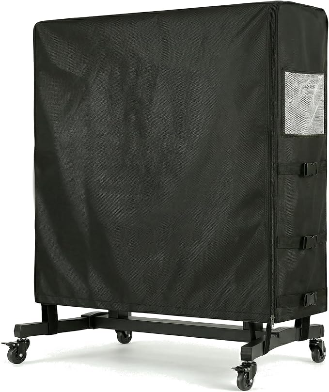 60-65-inch Outdoor TV Trolley Cover, All-Weather Waterproof and Windproof Cover for Casters, Heavy-Duty Oxford Fabric for Mobile TV Carts, with Zipper & Windproof, 59" L x 13" W x 56" H