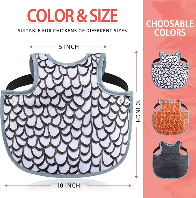 Chicken Saddles for hens, Chicken Apron Back Protector for Hens With Adjustable Strap, Chicken Hen Mating Saddle