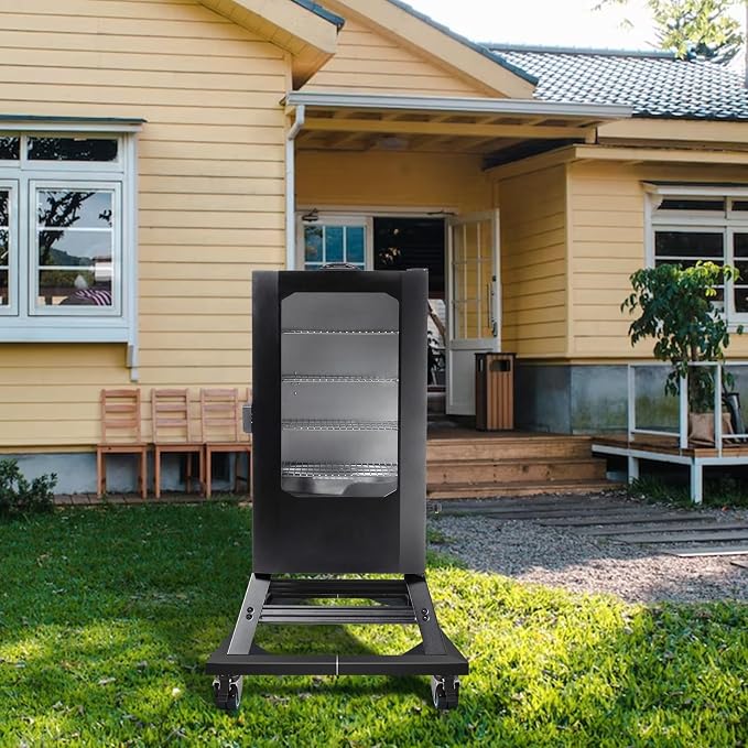 Heavy Duty Smoker Stand – Universal Mobile Base for Electric Smokers (Vertical/Digital), All-Steel Construction, 1000 lb Capacity