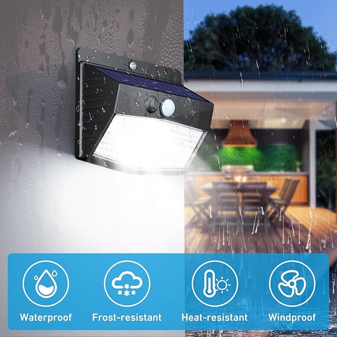 Peasur [ 16 Packs] Solar Motion Sensor Lights Outdoor, Solar Fence Lights with 3 Lighting Modes, Solar Powered Security Lights Waterproof for Outside Yard Wall Garden Backyard Deck Step Garage