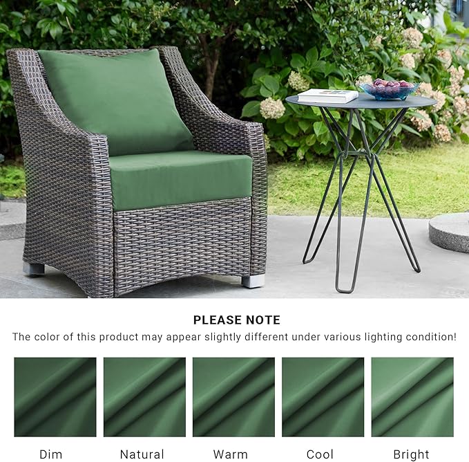 IPYNBAP Outdoor Cushions for Patio Furniture,Outdoor Seat Cushion Set 24 x 24 x 4 Inch,Waterproof & Fade Resistant Outdoor Chair Cushions,Deep Patio Chair Cushion with Removable Cover,ForestGreen