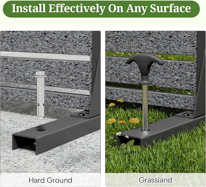Privacy Screen Outdoor 60" Hx35 W Freestanding Privacy Panel with Stand, HDPE Decorative Privacy Fence with Sandblasting Louver Pattern, Patio Divider Screen, Privacy Screens for Outside
