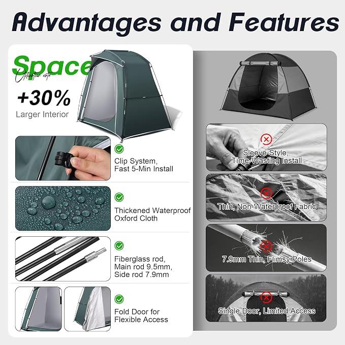 Bike Storage Tent Outdoor, Waterproof Bicycle Shed for 3-4 Bikes, PU4000 210D Oxford, Fiberglass Frame, Rain-Blocking Awning Design, Outdoor Storage for Bikes, Lawn Mower, Garden Tools Green