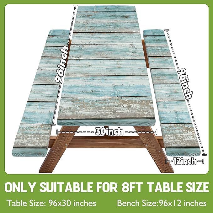 Picnic Table Cover with Bench Covers Tablecloth Fitted Table Cloth Set Camping Essentials Tools Supplies Rv Travel Gear Accessory Outdoor Road Trip Necessities Gadgets Camper Gadgets Things Ideas Kit