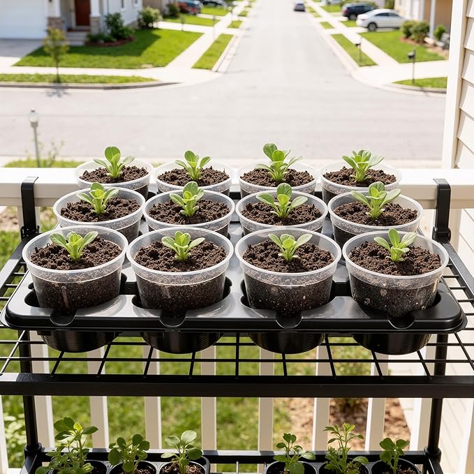 homenote 4 Inch Seed Starting Trays with Clear Nursery Pots, 5-Pack 12-Cell Seedling Starter Trays & 4" Nursery Pots 60 Pcs with Drainage, Plant Starter Germination Trays for Indoor Outdoor Growing