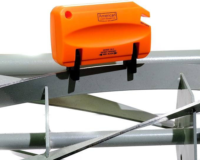Great States American Lawn Mower 1815-18 18-Inch 5-Blade Reel Lawn Mower & American Lawn Mower Co. SK-2 Reel Lawn Mower Hand Sharpener, Orange