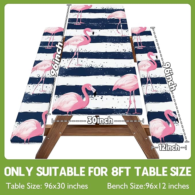Picnic Table Cover with Bench Covers Elastic Table Cloth Cool Fun Unique Ideas Birthday Christmas Xmas Valentine's Day Camping Gifts for Camper RV Owner Camping Lovers Couple Women Men Mother Father
