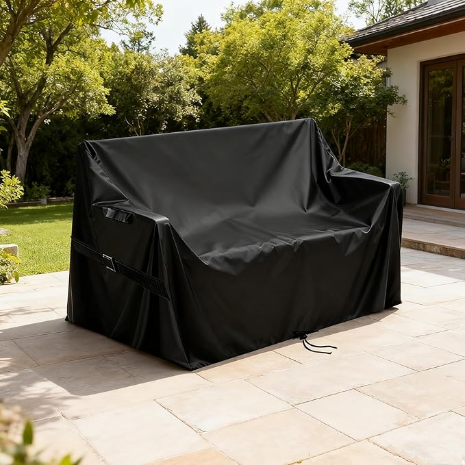 Deck Box Cover for GULAIMOAO 80 Gallon Outdoor Storage Box, Waterproof Resin Storage Box Bin Covers Patio Furniture Side Table Cover- 52 ''L x 23''W x 35 ''H