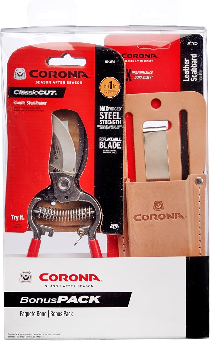 Corona Tools BP 3180D ClassicCUT Bypass Pruner Kit With Leather Scabbard