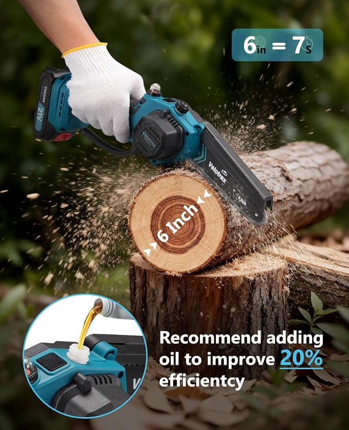 2-in-1 Cordless Pole Saw, 6 Inch 1000W Brushless Electric Pole Saws for Tree Trimming with 2 Batteries, 16ft Max Reach, Pole Chainsaw for Tree Limb Branch Cutter Pruner