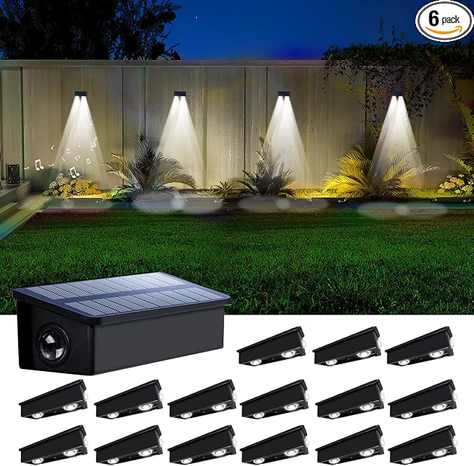 Solar Step Lights (Cool, DownSide-16Pack) | Solar Powered, Outdoor Steps