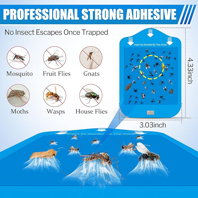 Qualirey Fly Trap Refill Cartridges Compatible with Raid/STEM/Wondercide Flying Insect Traps, Light Trap Refills Strong Glue Card for Fly Insect Bug Mosquito Gnat Traps Indoor (25 Pack)