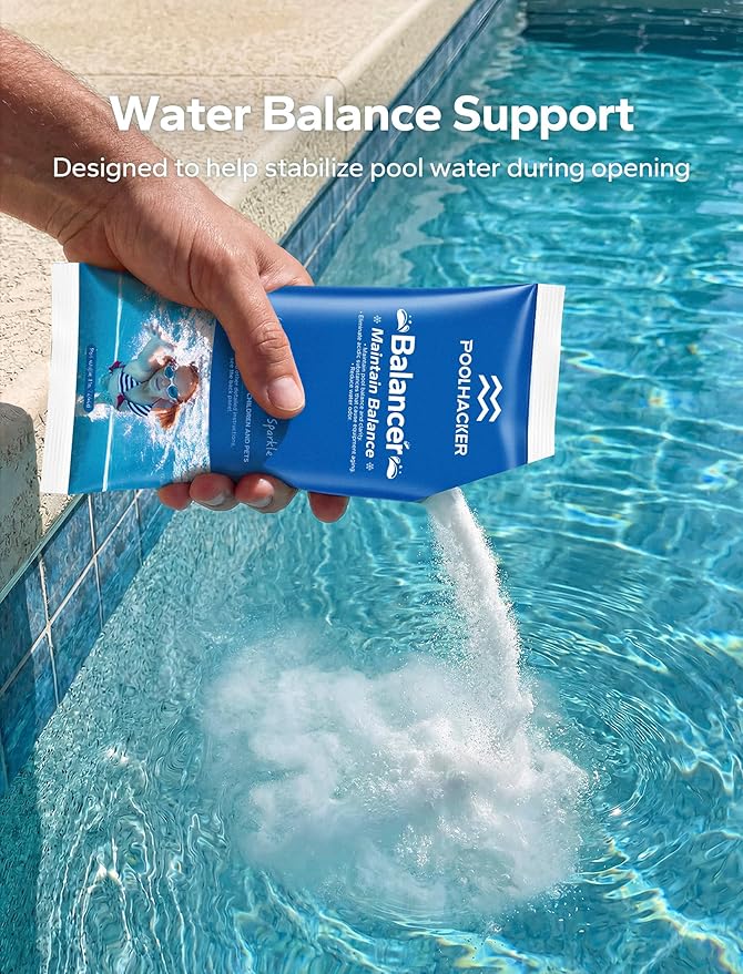 POOLHACKER 5 in 1 Pool Opening Kit - Pool Start Up Kit for Above Ground & Inground Pools, Easy to Use, Up to 15,000 Gallons