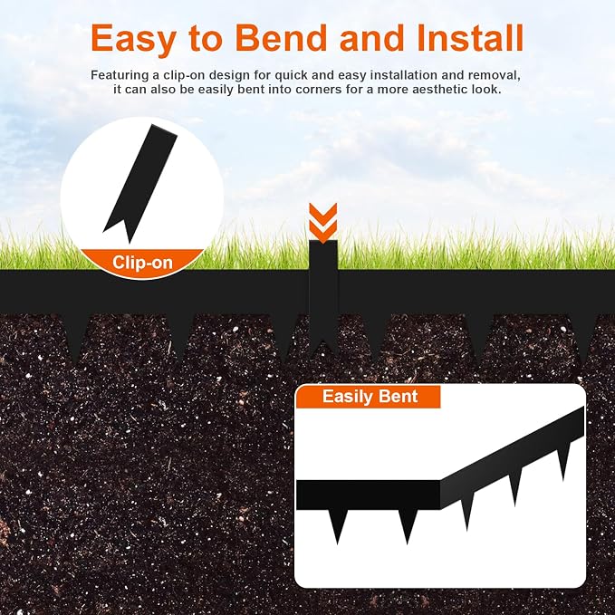 40" L X 4.5" H Galvanized Steel Landscape Edging, 10 Pack Metal Edging for Landscaping, Hammer-in Metal Garden Edging for Lawn, Yard & Pathway Border