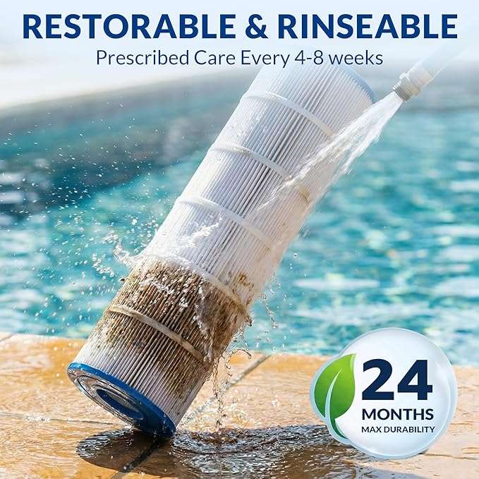 CCP520 PCC130 178585 R173578 817-0131, 5 oz+ Trilobal Fabric Pool Filter Cartridges, Compatible with Pentair Clean & Clear Plus 520 (#160332) & Waterway 525, 4-Pack, Ultra Series